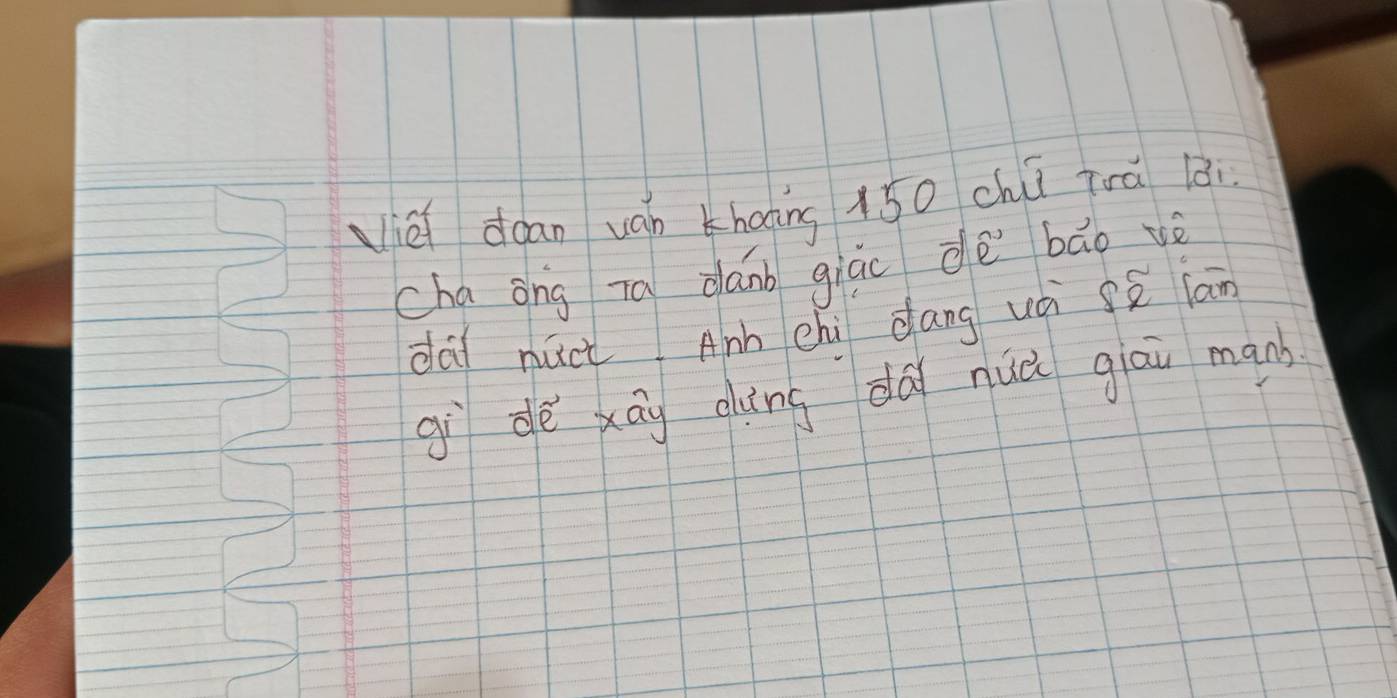 Nièi doan ván khaāng 150 chú Trá 18i
chaong To danb giāo dè bǎo yè 
dà núc Anh chi dāng uà lān 
gì dè xāù gìng dá nuà giāu man