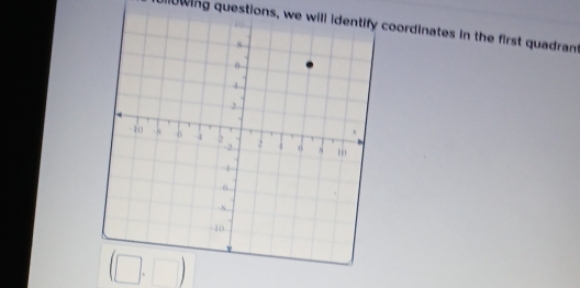 nowing questions, we will identify coordinates in the first quadran