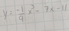 y= (-1)/9 x^3-7x-11