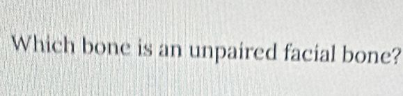 Which bone is an unpaired facial bone?