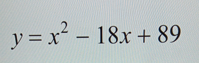 y=x^2-18x+89