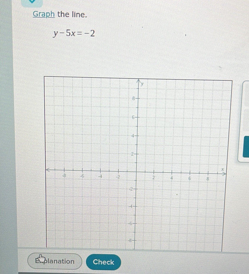 Graph the line.
y-5x=-2
E planation Check