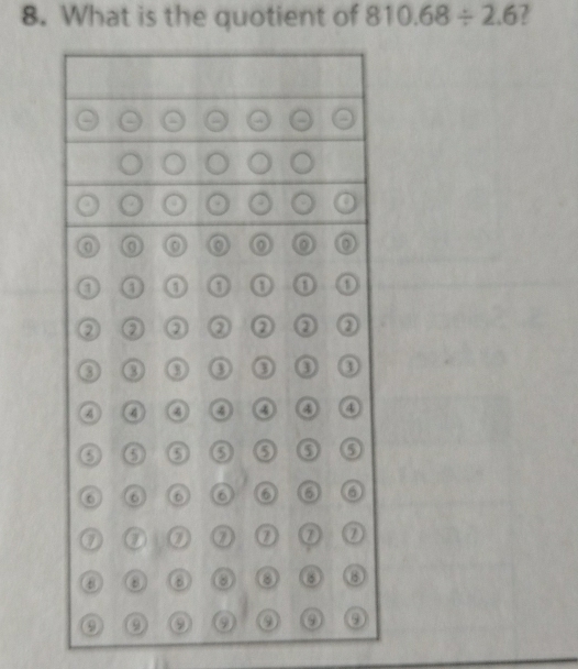 What is the quotient of 810.68/ 2.6