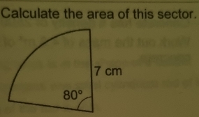 Calculate the area of this sector.