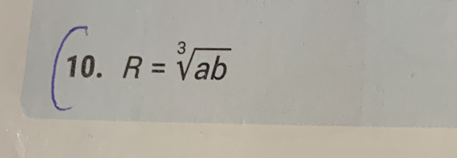 R=sqrt[3](ab)