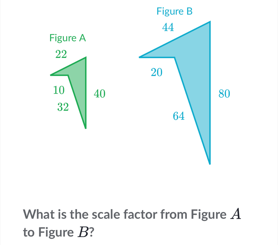 Figure A 
What is the scale factor from Figure A 
to Figure B?