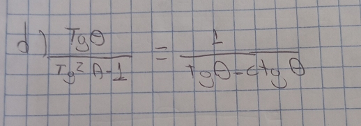 dì  Tgθ /Tg^2θ -1 = L/Tgθ -Ctgθ  