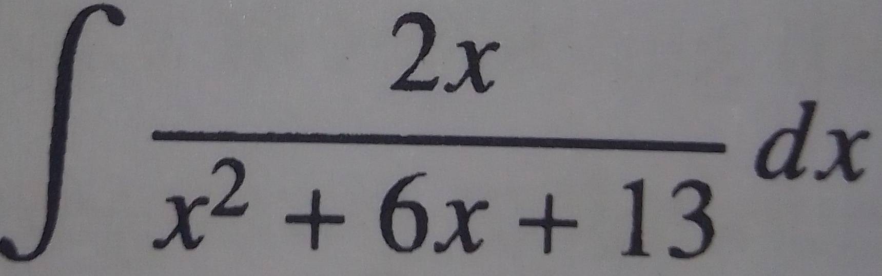 ∈t  2x/x^2+6x+13 dx