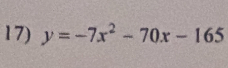 y=-7x^2-70x-165