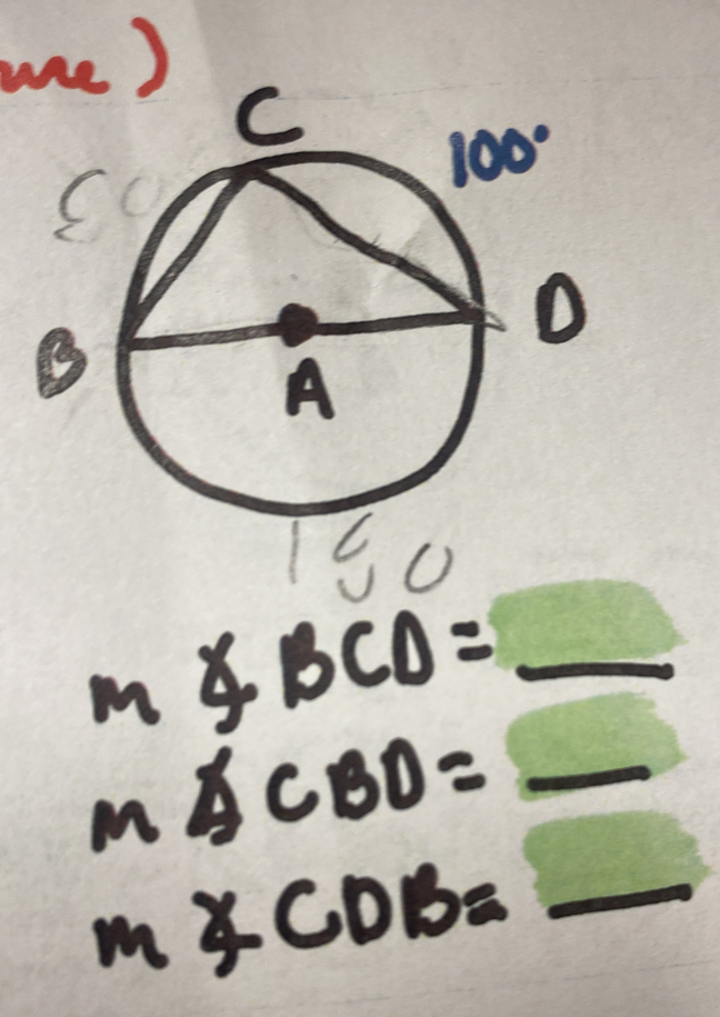 1
m∠ BCD= _ _ 
m∠ CBD=_  _
m∠ CDB=_  _