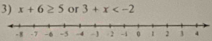 x+6≥ 5 or 3+x