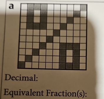 a 
Decimal: 
Equivalent Fraction(s):