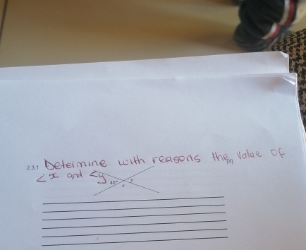 Determine with reasons then value of
∠ x and 
_ 
_ 
_ 
_ 
_ 
_