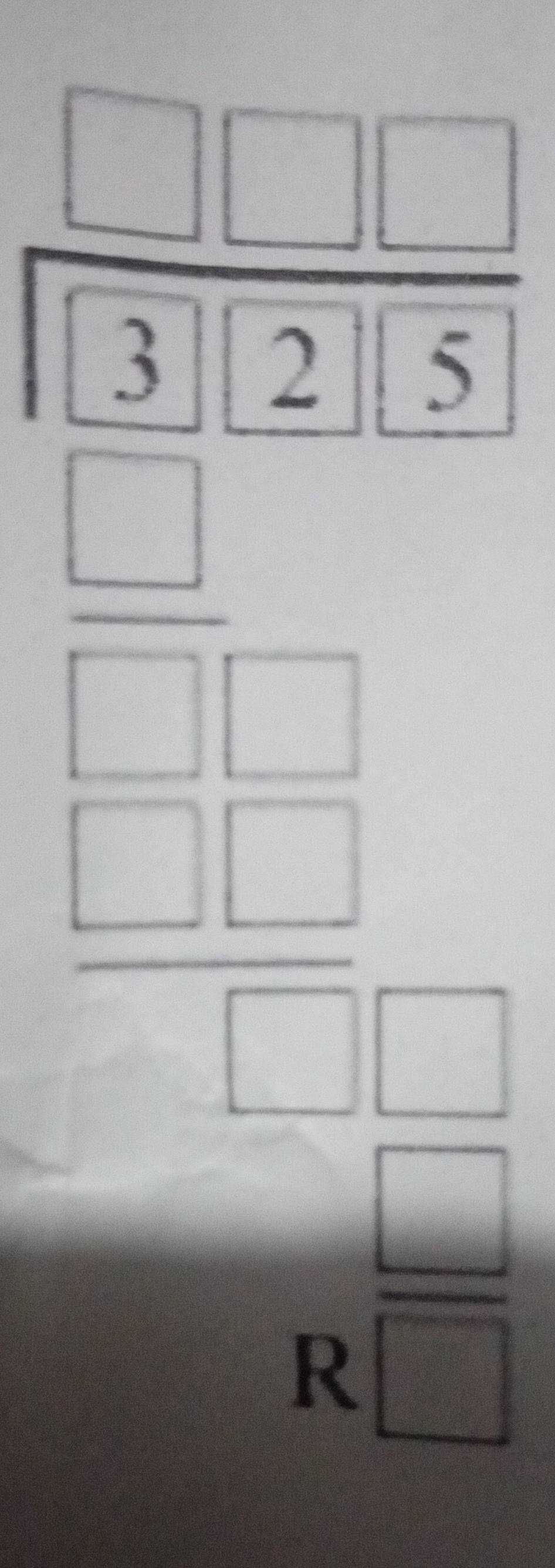 frac beginarrayr 1 32encloselongdiv 3 1□  hline □  hline □ endarray □ 