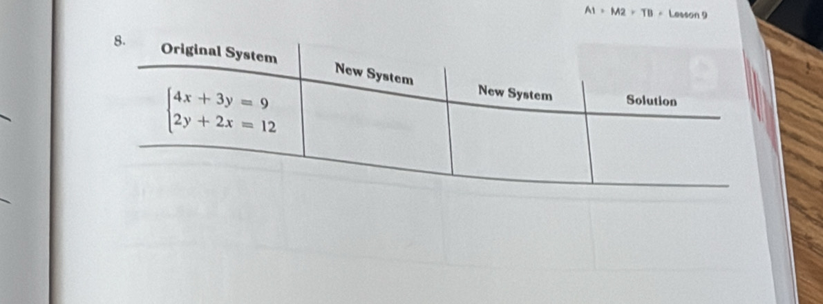 A1+M2=TB = Lesson 9