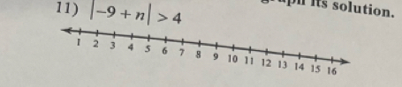 |-9+n|>4
upn its solution.