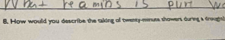 How would you describe the taking of twenty-minute showers during a drought