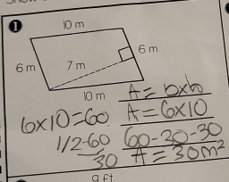 A=6* 10
6* 10=60 _ 60-30-30 _
1/2-60 30π =30m^2