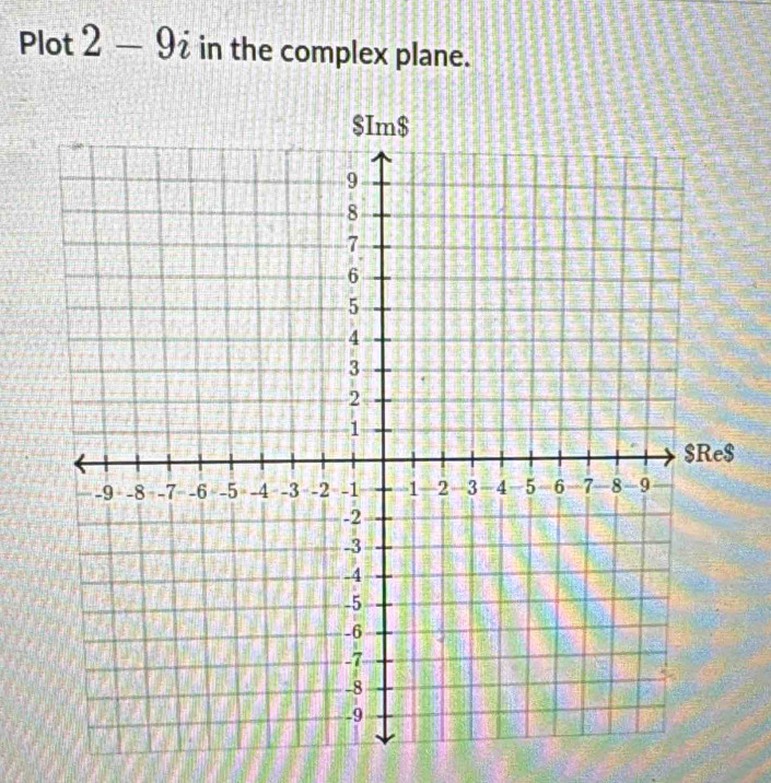 Plot 2-9i in the complex plane.