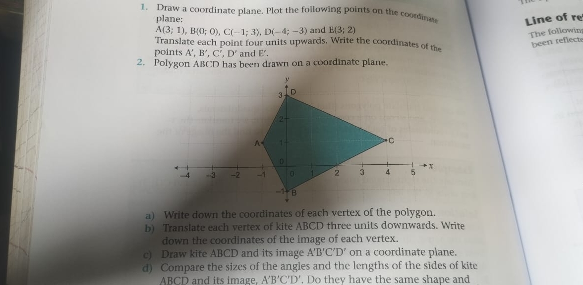 Solved: Draw a coordinate plane. Plot the following points on the ...