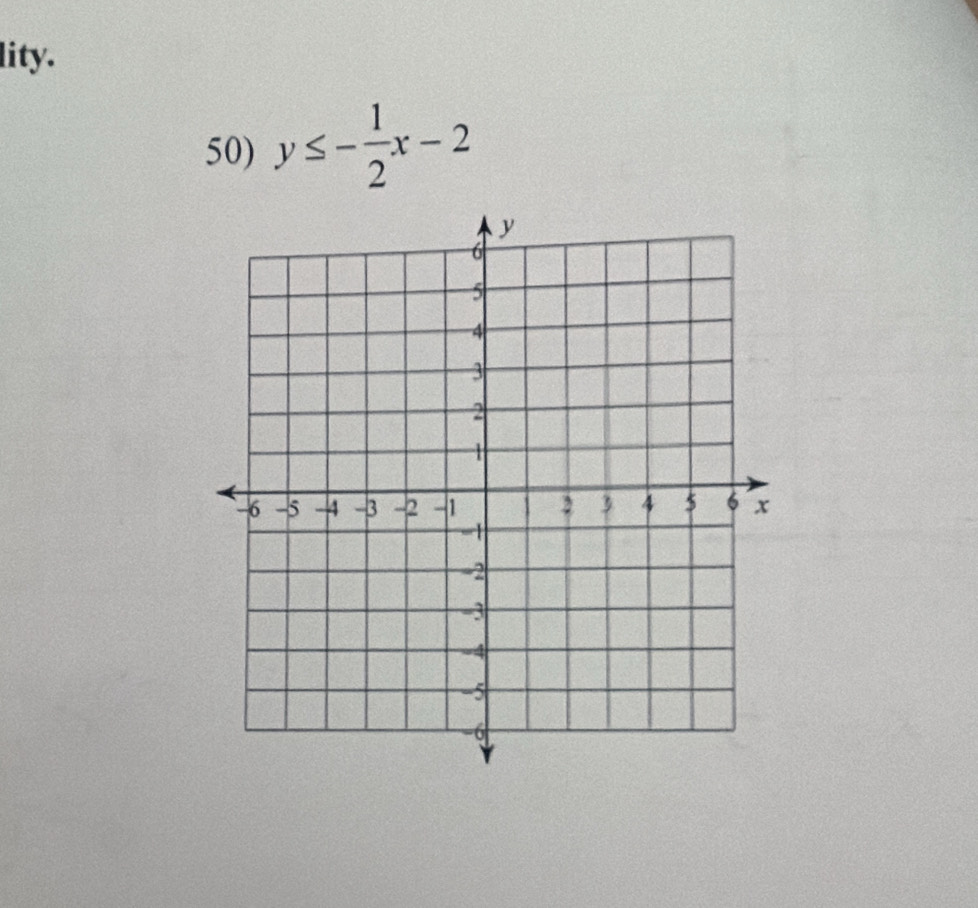 lity. 
50) y≤ - 1/2 x-2