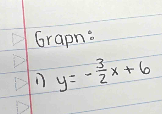 Grapn:
y=- 3/2 x+6