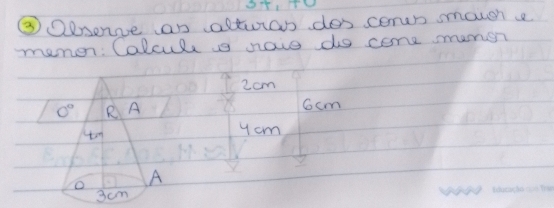 Resolvido:③Oenenoe an altura dos corun smouch menen: Calcule nawe do ...