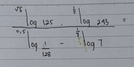 frac ^sqrt(3)log _100·^(frac 7)100^3/10=frac ^7log _203^7log _77=