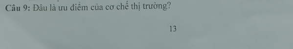 Đâu là ưu điểm của cơ chế thị trường? 
13