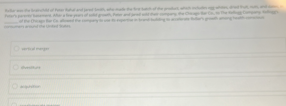 Solved: RxBar was the brainchild of Peter Rahal and Jared Smith, who ...