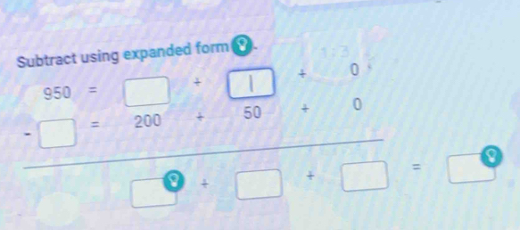 Subtract using expanded form