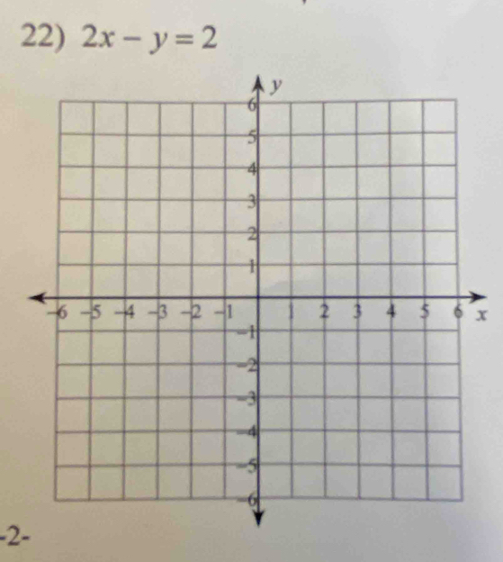 2x-y=2
x
-2 -