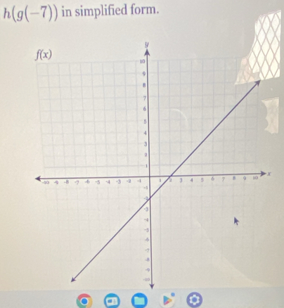 h(g(-7)) in simplified form.
x