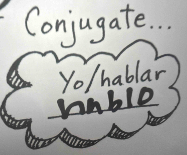 Conjugate. . . 
Yo/hablar 
hble