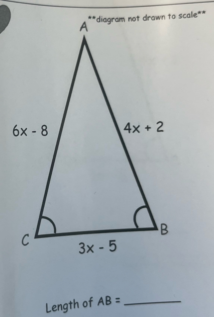 Length of AB= _