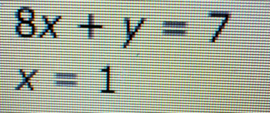 8x+y=7
x=1