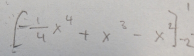 [- 1/4 x^4+x^3-x^2]_(-2)^1