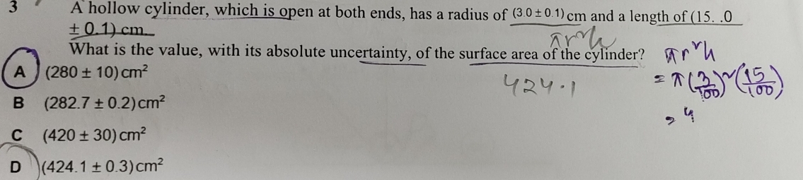 Solved: A hollow cylinder, which is open at both ends, has a radius of ...