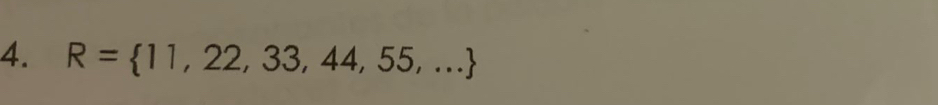 R= 11,22,33,44,55,...