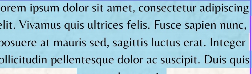 orem ipsum dolor sit amet, consectetur adipiscing 
elit. Vivamus quis ultrices felis. Fusce sapien nunc, 
posuere at mauris sed, sagittis luctus erat. Integer 
ollicitudin pellentesque dolor ac suscipit. Duis quis