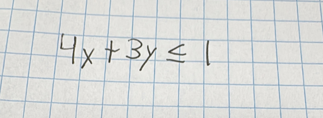 4x+3y≤ 1