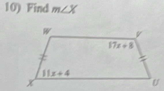 Find m∠ X