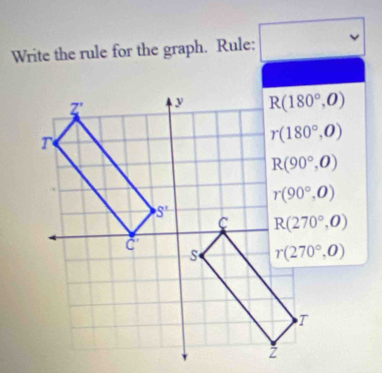 Write the rule for the graph. Rule:
v