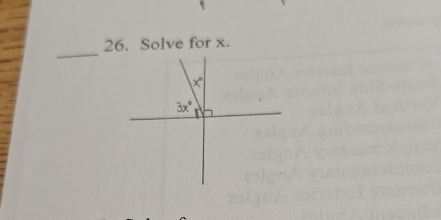 Solve for x.