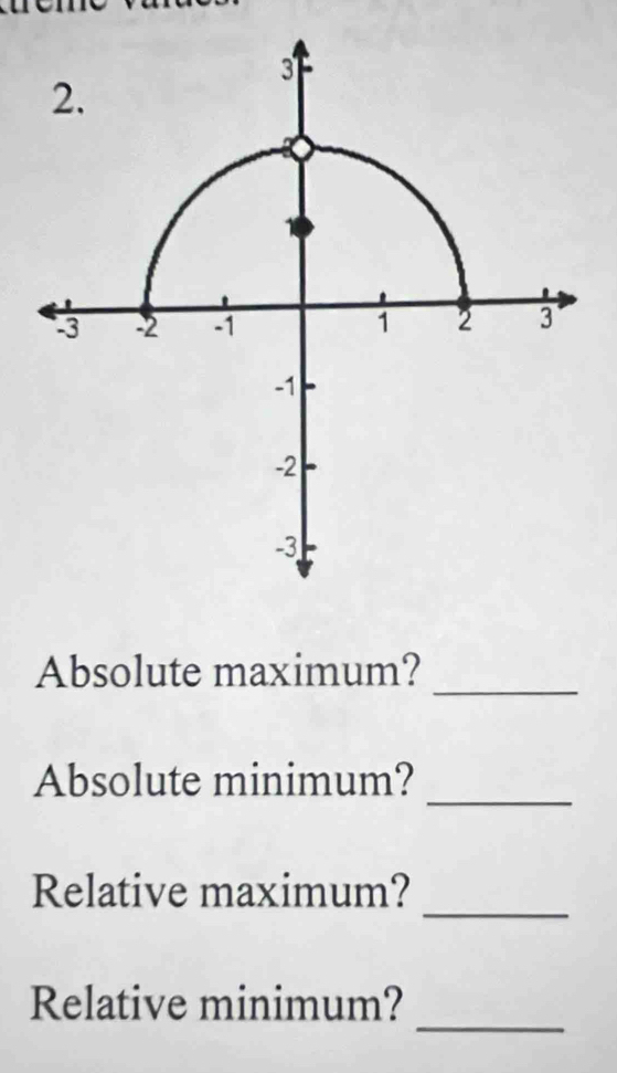 Absolute maximum? 
_ 
_ 
Absolute minimum? 
_ 
Relative maximum? 
_ 
Relative minimum?