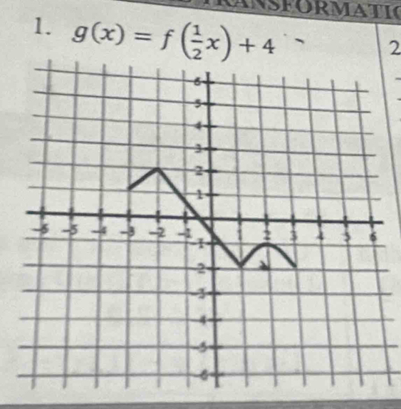 CNSFORMATIC 
1. g(x)=f( 1/2 x)+4
2