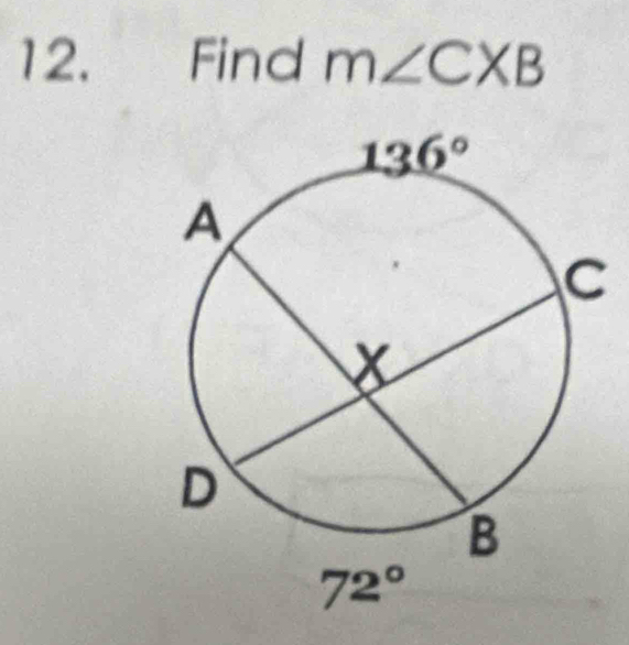 Find m∠ CXB