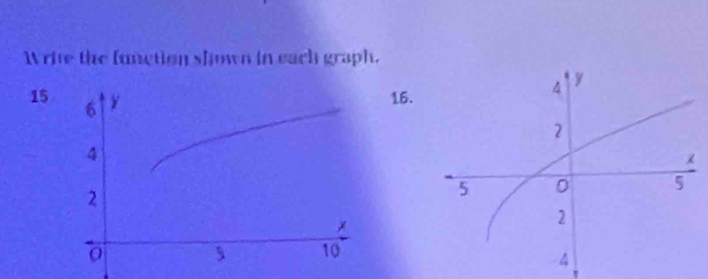 Write the function slown in each graph. 
1516.