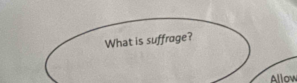 What is suffrage? 
Allow