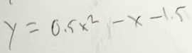 y=0.5x^2-x-1.5